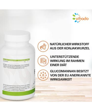 VIHADO F-BDY Appetite Suppressants | Vegan Glucomannan Conjak Root | High-Dose 180 Capsules for Weight Loss - Buy Online on GoSupps.com