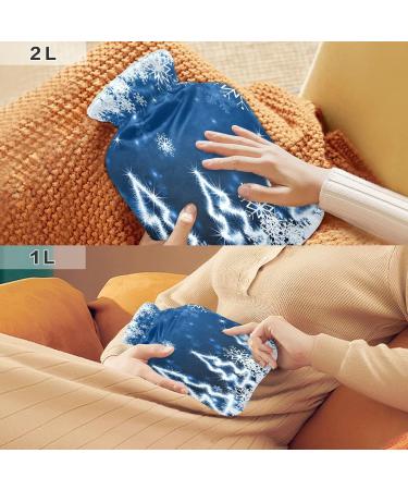 Shop KCLDECI 2L Hot Water Bottle with Blue Christmas Tree Cover | Foot Warmer & Pain Relief - Heat & Cold Therapy - Buy Online on GoSupps.com