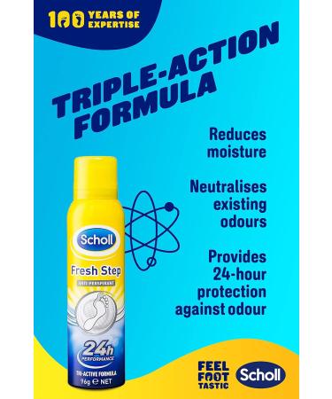 Scholl Fresh Step Antiperspirant Spray 96 gm (Pack of 2) Fresh 96 g (Pack of 2) - Buy Online on GoSupps.com