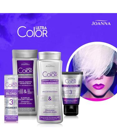 JOANNA Ultra Color Silver Shampoo shampoo for women colorenhancing shampoo neutralizes unwanted yellow tones facilitates combing the hair silver blonde tones 400 ml - Buy Online on GoSupps.com