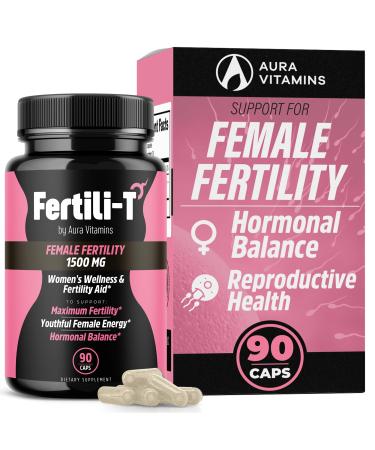 Fertili-t Female (90 Caps) Natural Fertility Support, Hormonal Balance & Prenatal Vitamins for Women, Conception Support, Natural Fertility Supplement with Aguaje & Red Maca (30-Day Supply) (1)