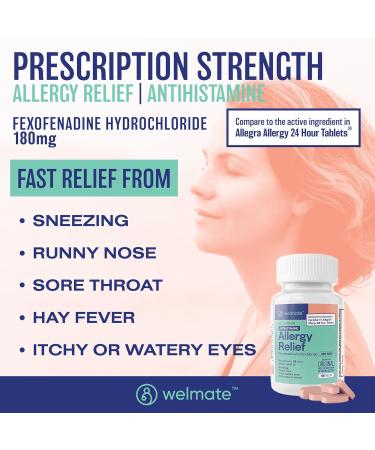 WELMATE Cold & Allergy Management Bundle: Maximum Strength Guaifenesin 1200mg Mucus Relief (100 Ct) + Fexofenadine HCl 180mg Non-Drowsy Allergy Relief (100 Ct) - Buy Online on GoSupps.com