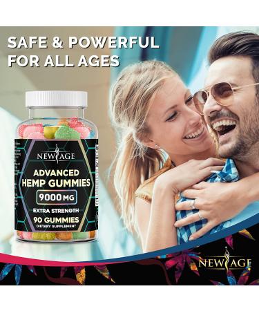 New Age Naturals Advanced Hemp Big Gummies 9000mg - 360 Natural Hemp Oil Infused Gummies - Pack of 2, 180 Count Each - Buy Online on GoSupps.com