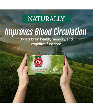 KUKER Ginkgo Biloba Tea Mix - Focus Tea with 100% Ginkgo Leaves Ginkgo Tea with Refreshing Peppermint & Green Tea - Memory Tea for Mental & Physical Health - 20 Ginkgo Biloba Tea Bags 30g Premium Ginkgo Blend - Buy Online on GoSupps.com