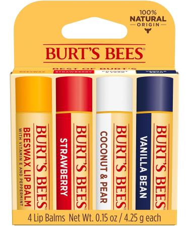 Burt's Bees Ultra Conditioning Moisturizing Lip Balm Lip Moisturizer Rich in Oils & Beeswax Strawberry Coconut and Pear and Vanilla Bean Lip Balm Pack With Responsibly Sourced Beeswax - Buy Online on GoSupps.com