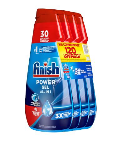 Finish Powergel dishwashing detergent Fresh dishwasher gel 120 washes 4 packs with 30 dishwashers each disparages 600 ml (4 -pack)