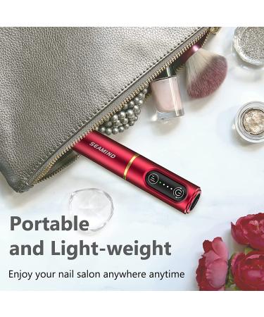 Electric Cordless Nail Drill Machine Set for Manicure Pedicure - Salon Efile Tool for Acrylic Gel Nails - Ceramic Drill Bit Included (Red) - Buy Online on GoSupps.com