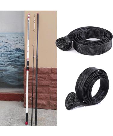 Fishing Rod Socks 8 Pack - Casting/Spinning Rod Sleeve Cover for Fly Sea Fishing Rods - Black - Buy Online on GoSupps.com