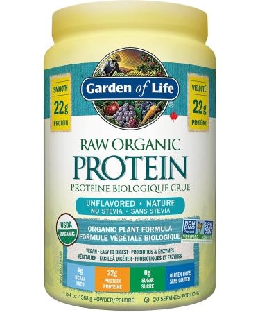 Garden of Life Raw Organic Protein Vanilla 624g. Packed with 22 Grams of Certified Organic Plant Protein & Raw Organic Protein Unflavored 568g - Buy Online on GoSupps.com