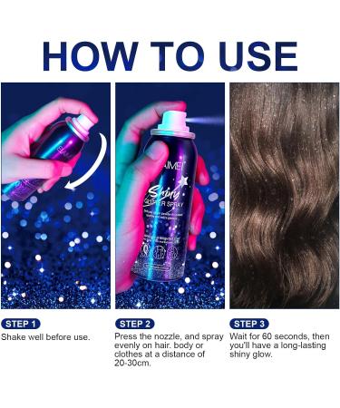 Glitter Spray 60ML (2 Pack) - Temporary Shiny Body, Hair, Face, and Clothing Waterproof Hairspray for Prom, Festival, Rave Makeup - Silver Shimmer Powder - Ideal Gifts for Women - Buy Online on GoSupps.com