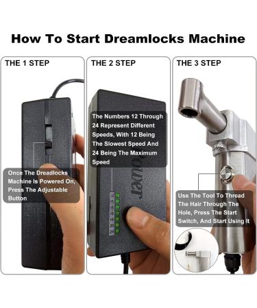 Dreadlocks Machine Kit - Electric Portable Dreadlock Maker with 3 Replacement Holes - Buy Online on GoSupps.com
