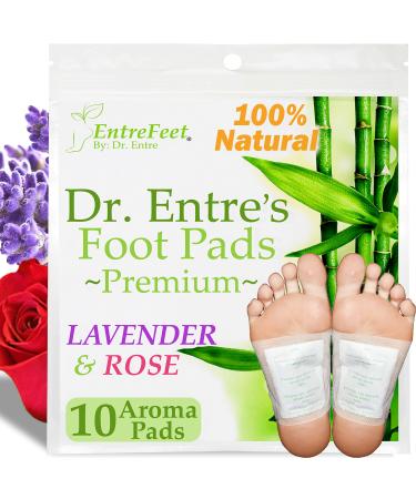 Dr. Entre's Foot Pads: Apply, Cleanse & Sleep Better | Organic Lavender & Rose Cleansing Formula | Impurity Removal, Pain & Stress Relief | 10 Pack Lavender & Rose 10 Count (Pack of 1)