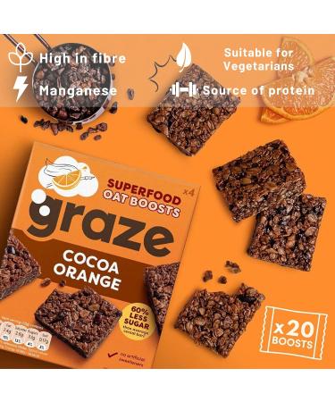 Graze Protein Oat Bars Healthy Snacks Whole Grain Oats Natural Flavours High Fibre Less Sugar (20 Snacks 5 Packs of 4 x 30g) - Buy Online on GoSupps.com