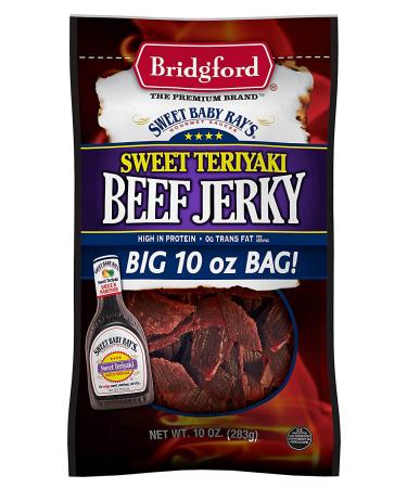 Bridgford Sweet Baby Ray's High Protein Beef Jerky 10 oz (Pack of 3) - Low Carb, Low Calorie, Keto Friendly Snack, Sweet Teriyaki Flavor - Buy Online on GoSupps.com