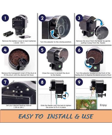 Podazz Aquarium Fish Feeder Vacation Aquarium Automatic Fish Food Dispenser Tank Feeder Timer Auto Feeders for Holiday Vacation Fish Dispenser (AF-2003D) AF-2003D Black - Buy Online on GoSupps.com