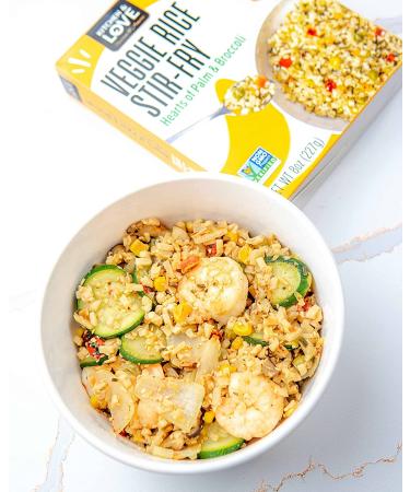 Kitchen & Love Hearts of Palm Veggie Rice Stir Fry  Low Carb  Low Calories  Plant Based  Non GMO  Gluten Free Rice Alternative  Vegan  Easy to Prepare Quick Meal 8 Oz (Pack of 3) Veggie Rice Stir Fry 3 Pack - Buy Online on GoSupps.com