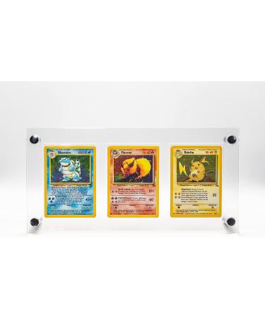 Trading Card Frame Holder Stand Display - 4 Card Slots Clear Acrylic UV  Filtering Screwdown