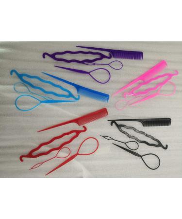 PPINA 20 Pcs Hair Braiding Tool DIY Hair Styling Tool Ponytail Machine Accessories Kit Updo Ponytail Maker Accessories Topsy Hair Braid Kit Coloure (20 Pieces)