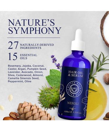 Silver Road - Neroli Hair Oil & Serum 27 Naturally Derived Ingredients for Unisex Hair Growth Hair Thickening Hair Styling & Much More 100 ml - Buy Online on GoSupps.com