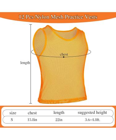 12 Pcs Youth Nylon Mesh Scrimmage Team Practice Vests Pinnies in Orange - Ideal for Basketball, Soccer, and Football - Buy Online on GoSupps.com