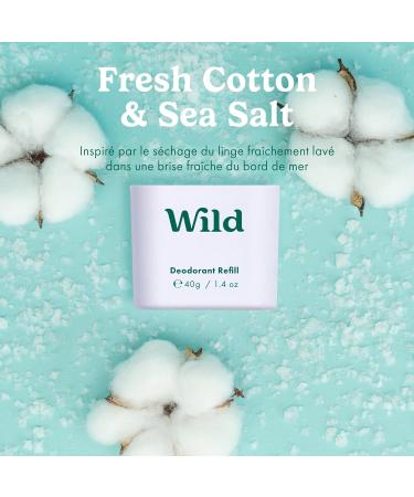 Wild - Refillable Natural Deodorant - Purple Case with Refill Variety Pack - Includes Cotton & Sea Salt Cherry Blossom Coconut & Vanilla Mint & Aloe Vera Pomegranate & Pink Peppercorn - Buy Online on GoSupps.com