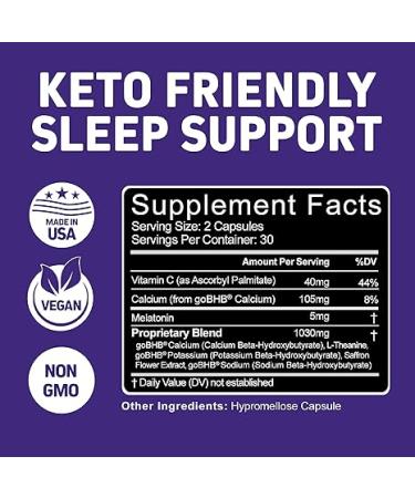 Keto Sleep Exogenous Ketones and Sleep Aids for Adults | Melatonin 5mg with Keto BHB to Help You Fall Asleep Faster Stay in Ketosis Overnight & Support Your Regular Sleep Routine (Keto Sleep) - Buy Online on GoSupps.com