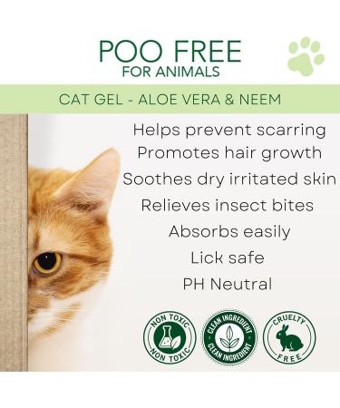 POO FREE 99% Natural SOOTHING Aloe Vera Gel for Cats - with NEEM - 100g Refreshes Moisturizes Soothes Relieves Itching Eliminates Odors. Beneficial for Dry and Sensitive Skin - Buy Online on GoSupps.com