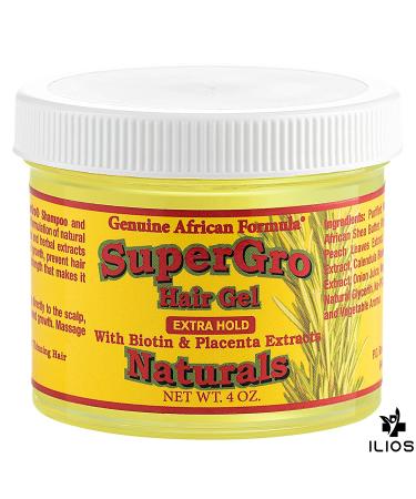 Genuine African Formulas Hair Gel with Ilios Comb Bundle - 4oz Regular and Extra Hold Combo for Short, Long, Straight, Curly, Wavy Locks - Styling & Texturing - Compact & Travel-Ready - Buy Online on GoSupps.com
