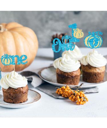 Gyufise 24Pcs Pumpkin One Birthday Cupcake Toppers Pumpkin Baby Boy 1st Birthday Cupcake Picks Pumpkin Theme Kids First Birthday Cake Decorations for Fall Harvest Baby Shower Party Decorations Blue Style 7 Blue - Buy Online on GoSupps.com