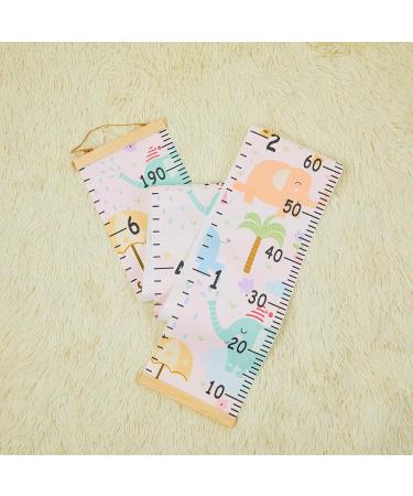 MHJY Kids Growth Chart - Wooden Ruler Height Measure Wall Chart 7.9'' x 79'' Canvas Hanging Decor for Baby Girls Boys - Nursery & Toddler Bedroom Decoration with Happy Elephant Design - Buy Online on GoSupps.com