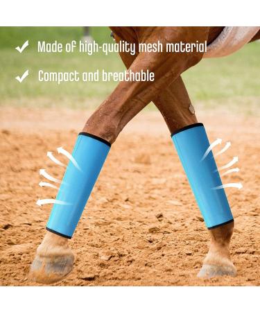 4Pcs Breathable Comfortable Horse Fly Boots with Tear Resistant Fine Mesh Protects Legs and Prevents Trampling Improves Riding Efficiency (Blue) - Buy Online on GoSupps.com