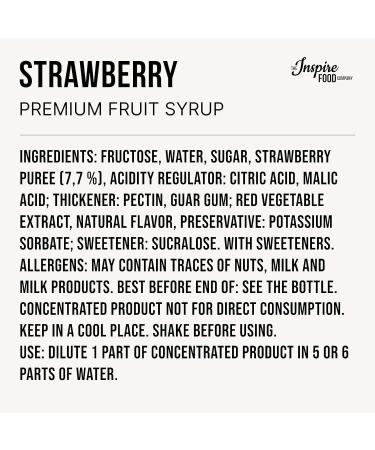 Inspire Food Co. Original Strawberry Fruit Syrup for Bubble Tea - 300ml | Vegan & Gluten-Free - Buy Online on GoSupps.com