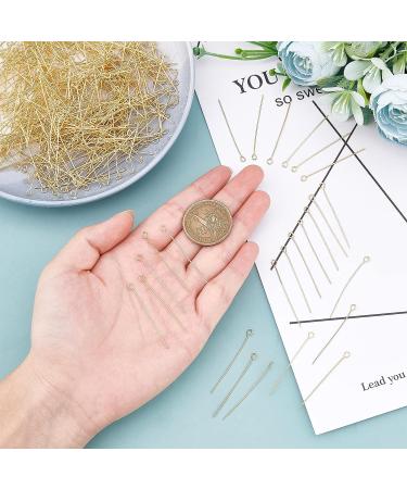 500pcs Golden 304 Stainless Steel Eyepins 40mm - Jewelry Making Findings DIY Components - UNICRAFTABLE - Buy Online on GoSupps.com