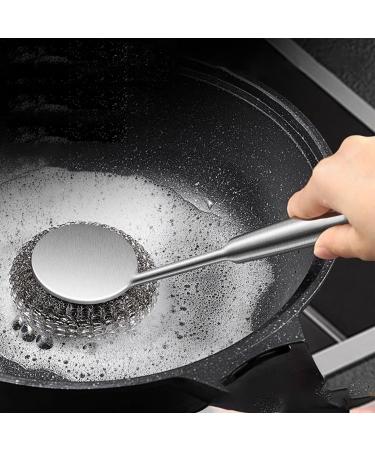 Shakven Steel Wire Ball Brush | Dishwashing Pot Scrubber Brush - Suspension Storage Design Dishwashing Brush for Cleaning Stoves Bottles Sinks Cookware Pots - Buy Online on GoSupps.com