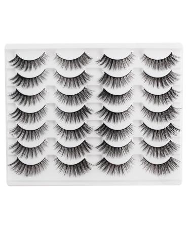 Buy 3D Cat Eye Lashes | 14 Pairs Faux Mink Eyelashes - Reusable Thin Band Perfect for a Glam Look! - Buy Online on GoSupps.com