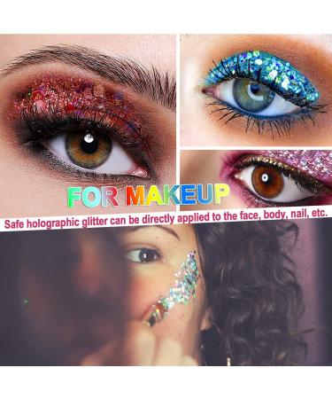 Holographic Chunky Glitter 100g Royal Gold - Cosmetic Craft Glitter for Epoxy Resin, Nail, Body, Face, Hair - Iridescent Flakes for Nail Art, Glitter Slime Making - Buy Online on GoSupps.com