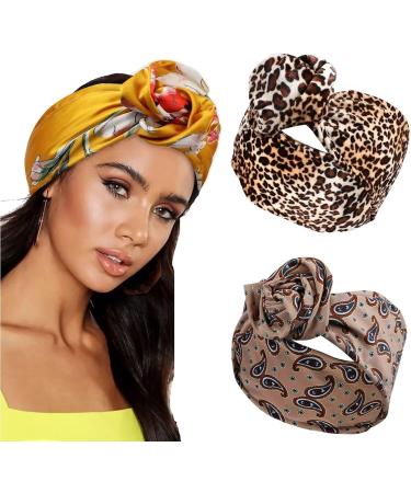 zalati Headband Wide Turban Hair band with Animal Print Knotted Head Wraps for Fashion Hair Accessories - Buy Online on GoSupps.com
