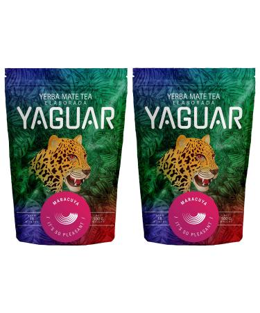 Yerba Mate Yaguar Maracuya | Yerba Mate avec Grenadille | Yerba Mate Br silien | Haute qualit | Yerba Mate rafra chissant et nergisant | Sans gluten | (1000g (2x500g))