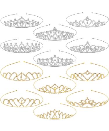 Haull 12 Pieces Girls Crystal Tiara Rhinestone Crown Princess Headband Head Colorful Alloy Hair Accessories for Birthday Parties Styling  Count (Pack of 1)