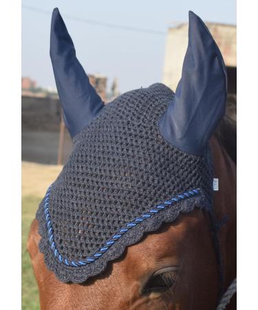ZAINEE HORSE FLY VEIL EAR BONNET NET BREATHABLE COTTON HAT EQUESTRIAN (Pony Navy) Pony Navy - Buy Online on GoSupps.com