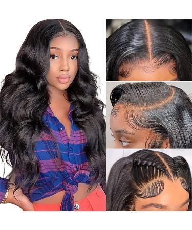 26 Inch Body Wave Lace Front Wigs Human Hair Pre Plucked 180% Density 13x4 HD Lace Front Wigs for Women Glueless Wigs Black Unprocessed Brazilian Virgin Human Hair with Baby Hair Bleached Knots 26 Inch 13X4 body wave lac...