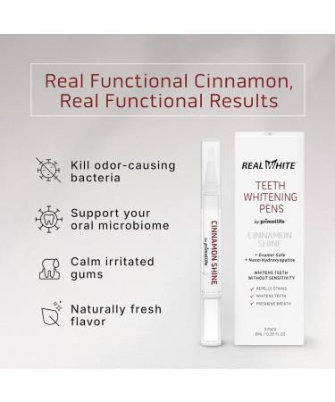 Primal Life Organics Real White Teeth Whitening Pens All-Natural Peroxide-Free Sensitivity-Free 3 Pack (Cinnamon) - Buy Online on GoSupps.com