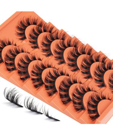 JIMIRE False Eyelashes Wispy Cat Eye Eyelashes 5D Faux Mink Lashes Fluffy 16mm Fake Eyelashes Pack Natural Look Strip Lash 8 Pairs - Buy Online on GoSupps.com