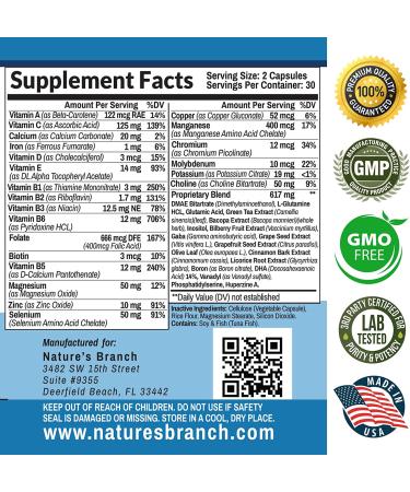 Advanced Brain Booster Supplements - Memory Focus & Clarity Vitamins with 40 Ingredients - Boost Energy & Enhance Brain Function - 60 Pills with DMAE for Nootropic Support - Buy Online on GoSupps.com