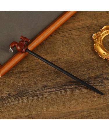 Hair Chopsticks | New Chinese Hair Pins with Faucet Design - Chinese Hair Accessories Retro Sandalwood Elegant Hair Stick for Buns Long Hair Women & Girls - Buy Online on GoSupps.com