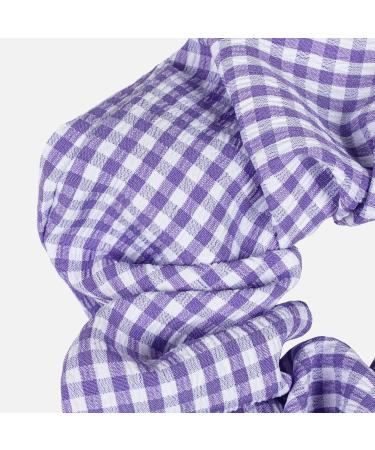 Becks ndergaard Cosette Scrunchie - Purple/White Checked Hair Tie for Women | 100% Polyamide | Lavender Crystal | One Size - Buy Online on GoSupps.com