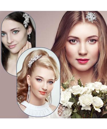 Elegant 6-Piece Rhinestone Bridal Hair Clip Set - Wedding Hairpins with Faux Diamond, Crystal, and Pearl - Metal Hair Accessories for Women and Girls - Buy Online on GoSupps.com