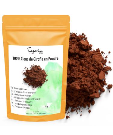 Tazarin LTD 50g Ground Cloves - Intense Aroma & Flavor - Zip Lock Bag - 100% Natural Pure & Free From