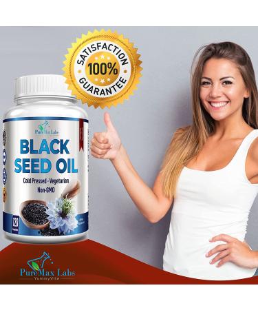 Premium Cold Pressed Black Seed Oil Capsules with Vitamin E - Hair, Skin & Immune Health - 120ct - Buy Online on GoSupps.com