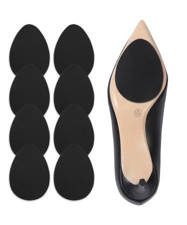 Non Slip Shoe Pads Shoe Grips on Bottom of Shoes Shoe Sole Protector Anti Slip Shoe Grips Non Slip Pads for Shoes Shoe Slip Pads Shoe Gummies for Bottom of Heels (Black - 4 Pairs)